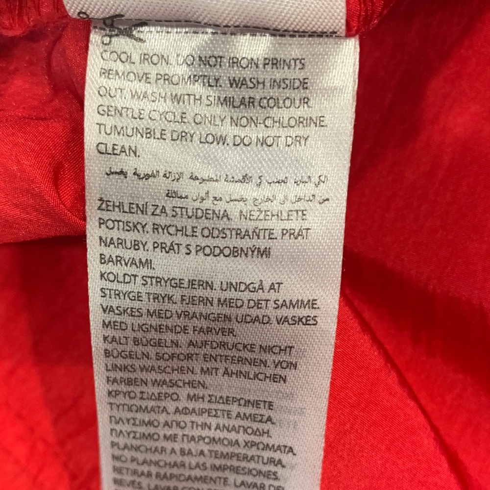Edikted Red Rian Nylon Cargo Pants Size M/L - Dolls Kill - Picture 9 of 14